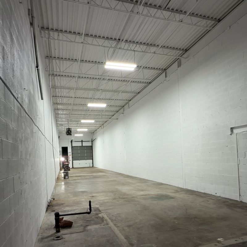 Warehouse bay with clean white walls